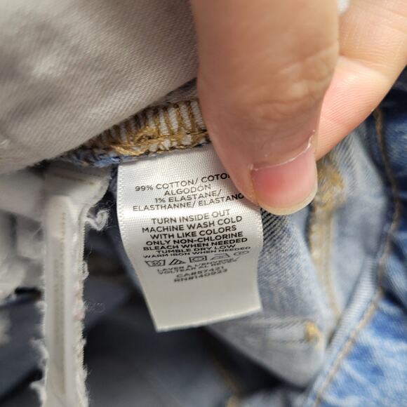 Loft the straight crop jeans distressed raw hem - Picture 6 of 7